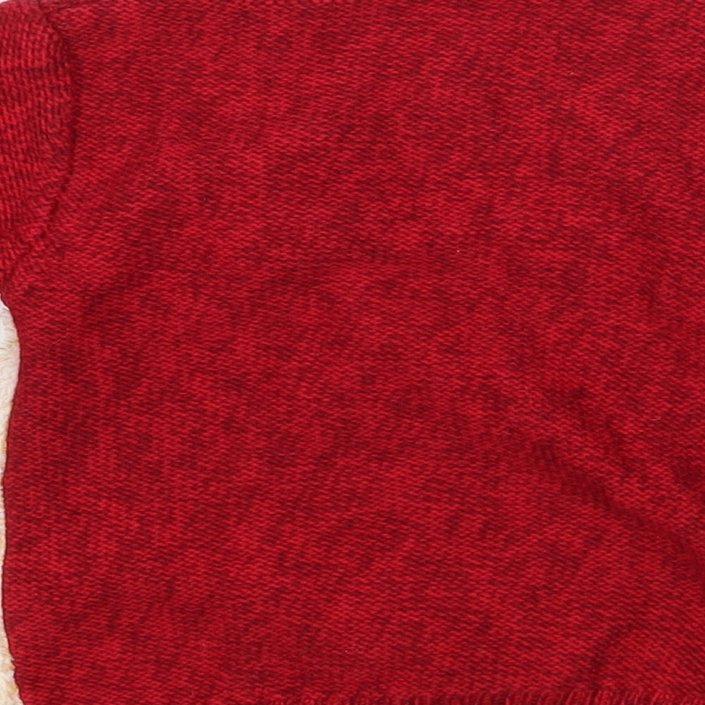 George Boys Red Knit Pullover Jumper Size 9-12 Months - Rudolph