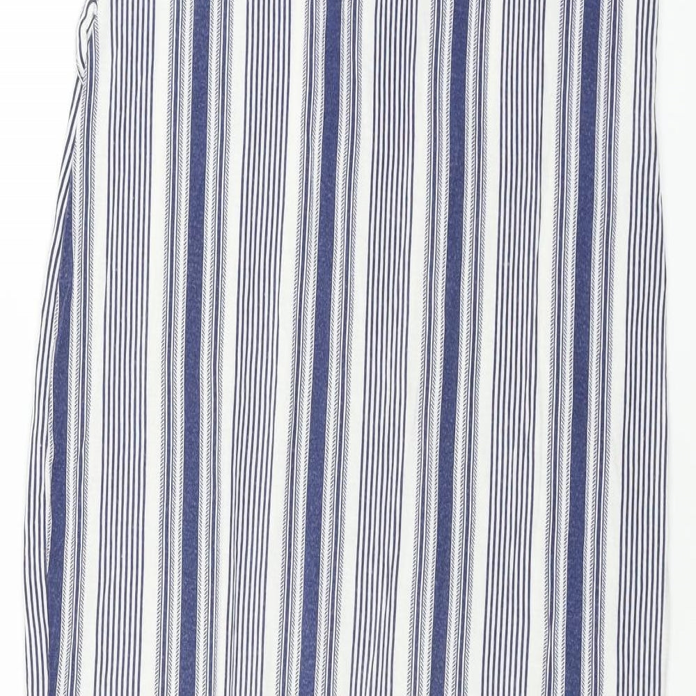 Peacocks Womens White Striped Bodycon Size 8