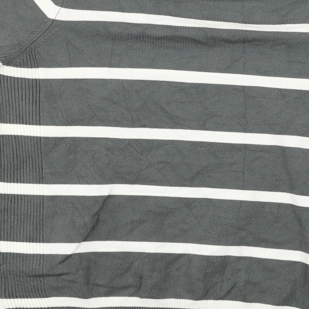 Debenhams Womens Grey Striped Pullover Jumper Size 14