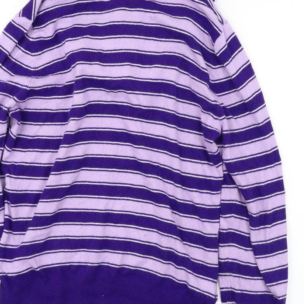 Country Casuals Womens Purple Striped Pullover Jumper Size L