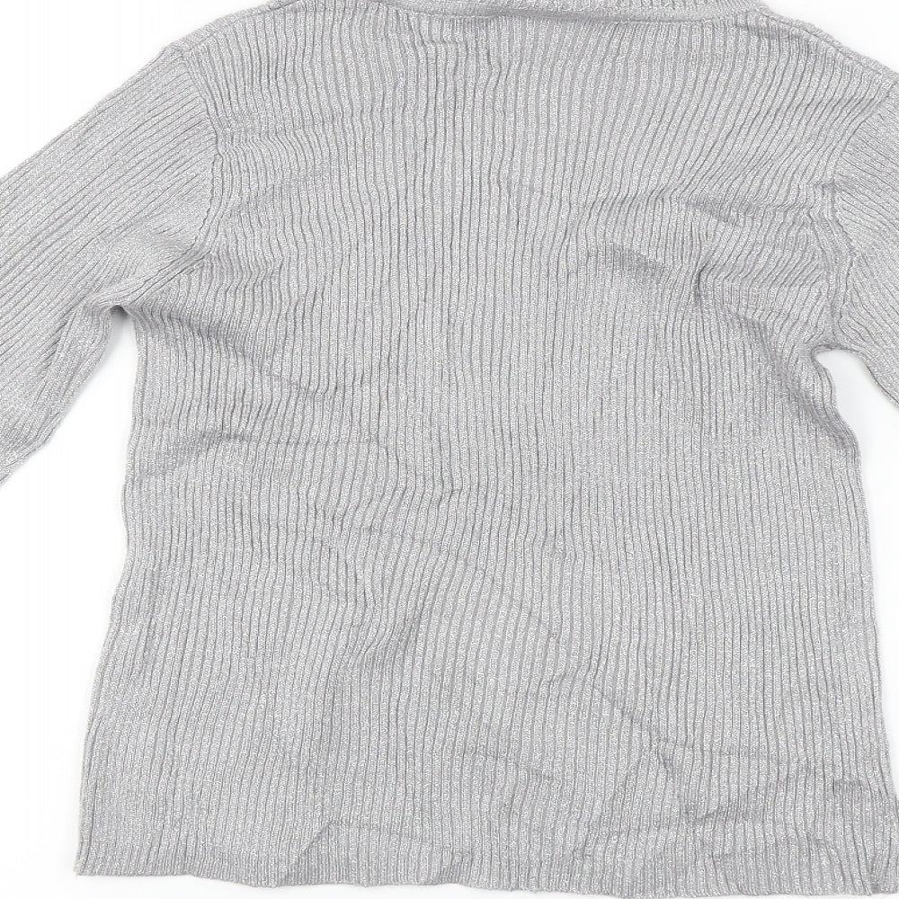 Sara Woman Womens Silver Pullover Jumper Size S