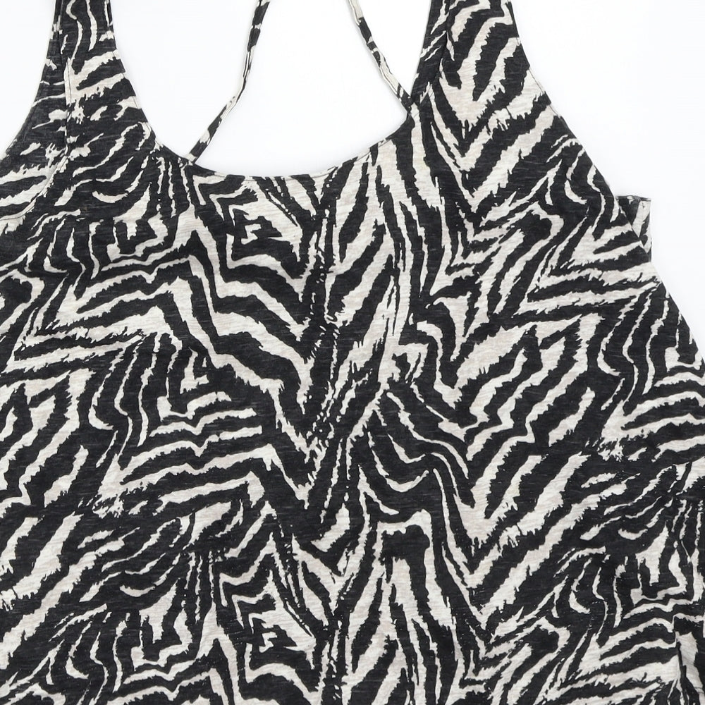 George Womens Beige Animal Print Basic Tank Size 14