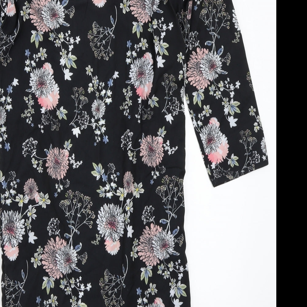 Select Womens Black Floral Cardigan Jumper Size 8