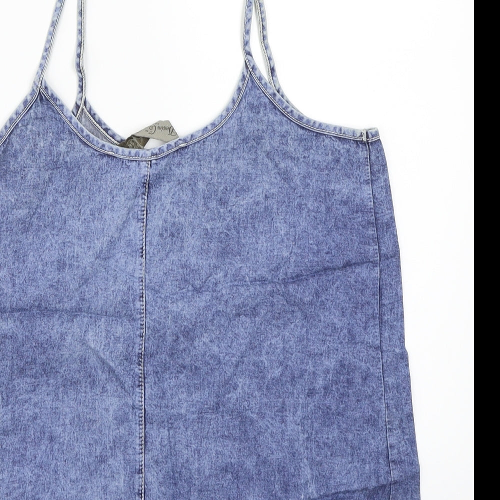 Denim & Co. Womens Blue Basic Tank Size 8