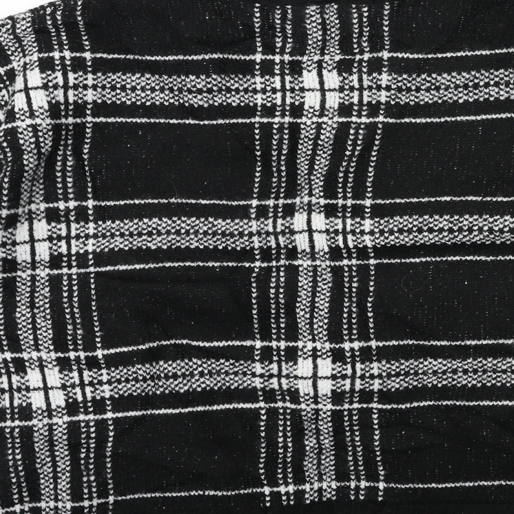 Marks & Spencer Womens Black Check Knit Pullover Jumper Size M