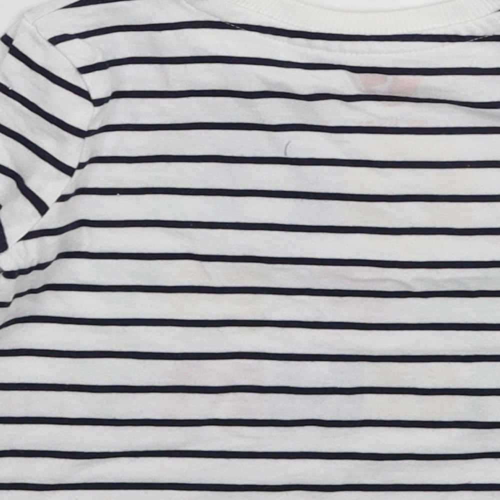 Very Baby White Striped Basic T-Shirt Size 9-12 Months