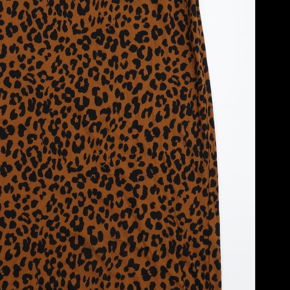 ASOS Womens Brown Animal Print Tank Dress Size 8