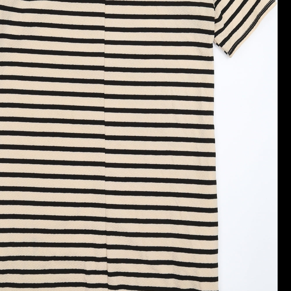 Dorothy Perkins Womens Beige Striped Bodycon Size 10