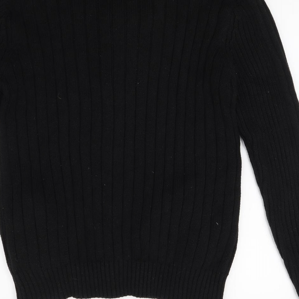 Cedarwood State Mens Black Knit Full Zip Jumper Size M