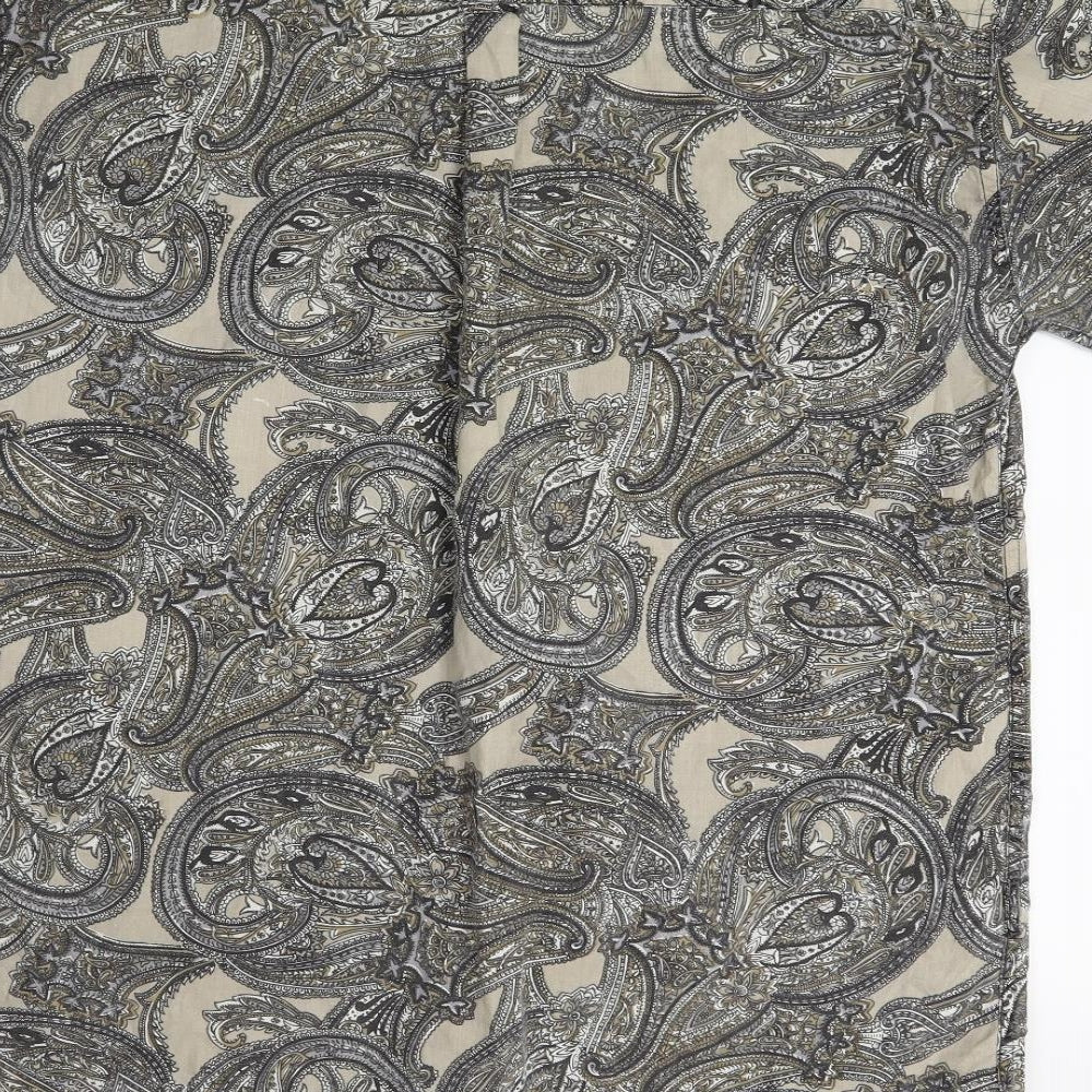 Dezikey Mens Brown Paisley Button-Up Size S