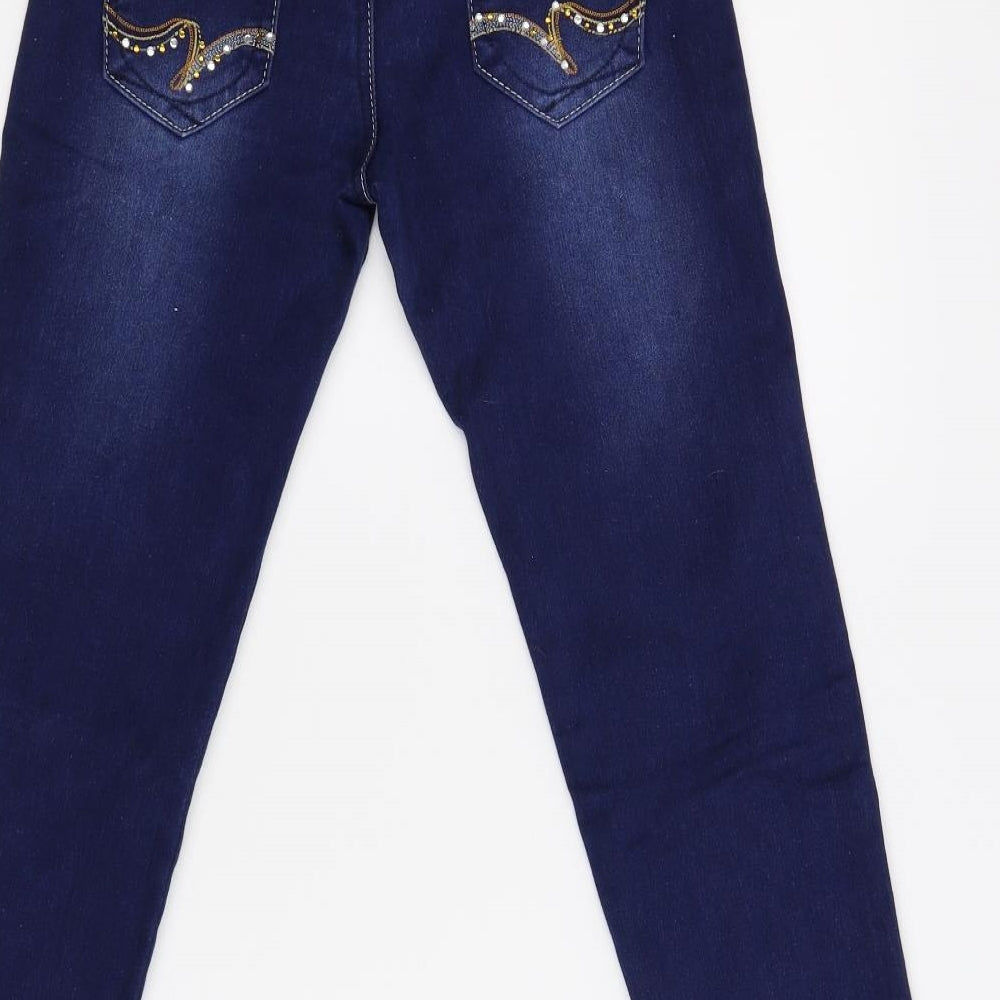 Mariola Girls Blue Damask Skinny Jeans