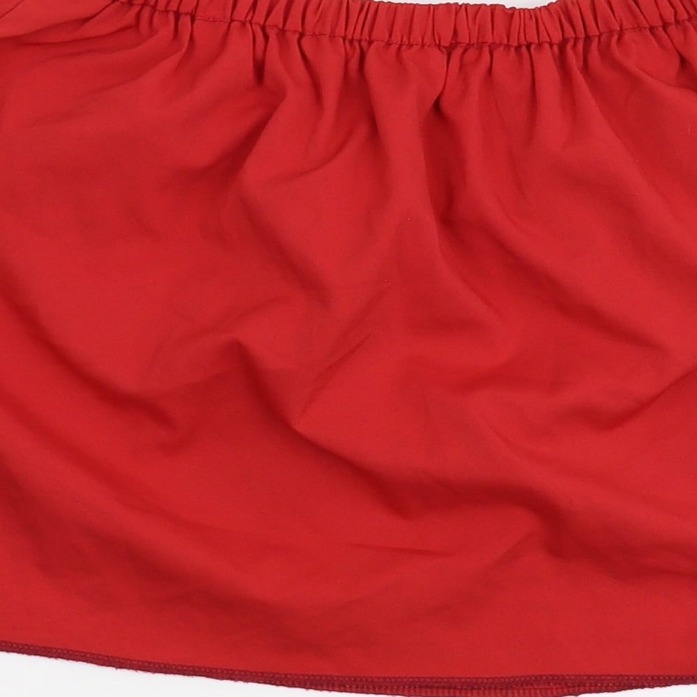 Preworn Girls Red Mini Skirt Size M