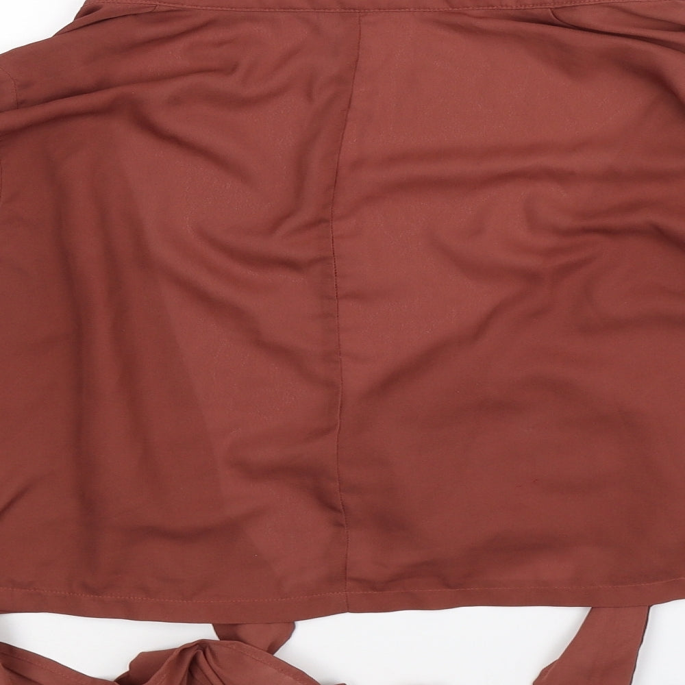 prettylitlething Womens Beige Basic Blouse Size 8