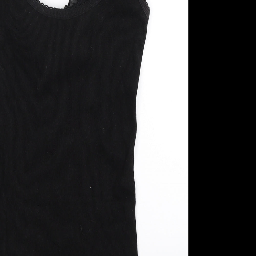 Brand and care label for Atmosphere women’s black a-line, size UK 8