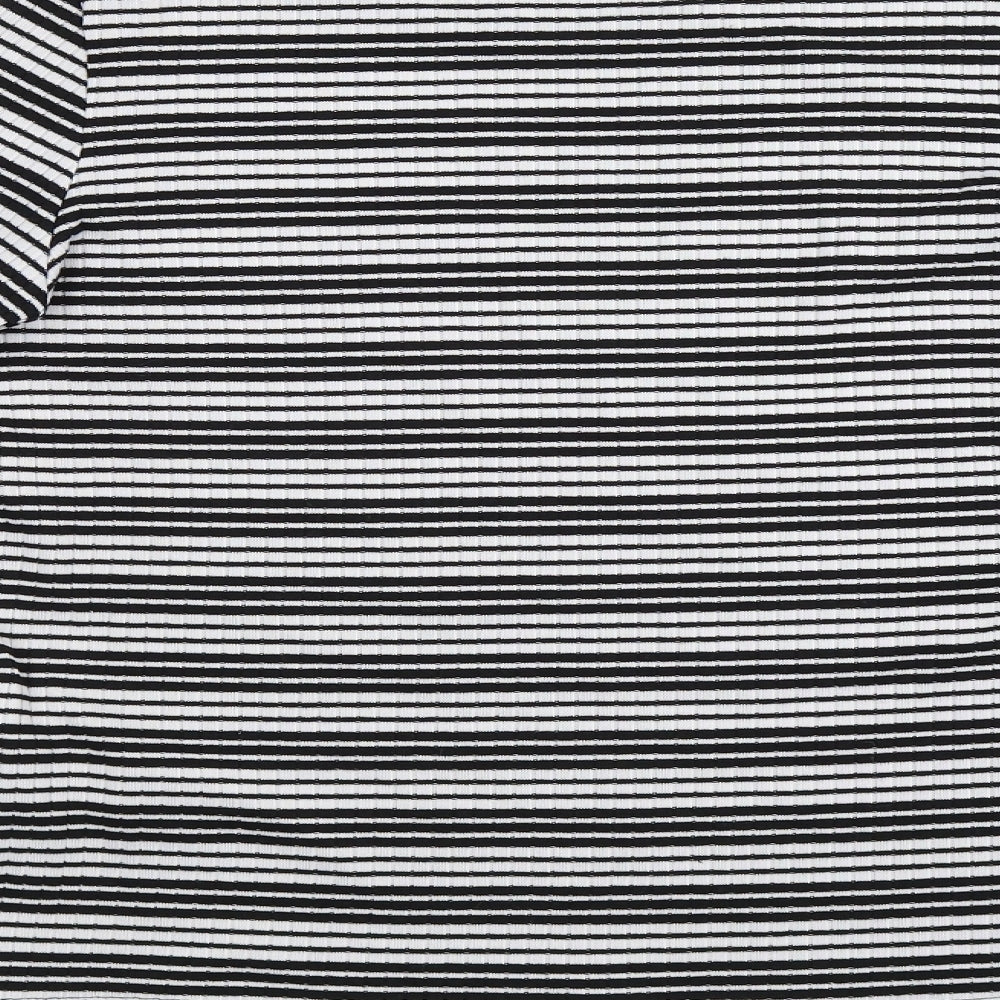 Zara Trafaluc Womens Black Striped Pullover Jumper Size S