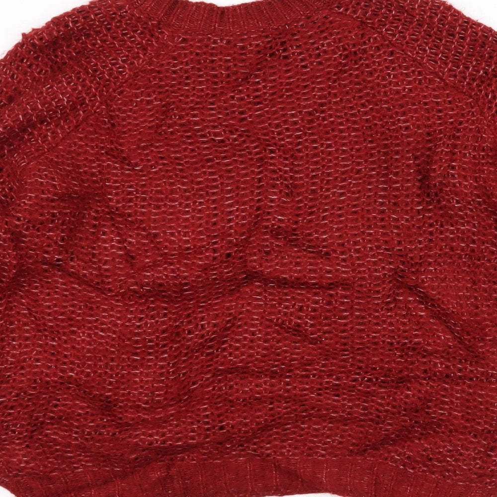 TU Womens Red Knit Pullover Jumper Size 12