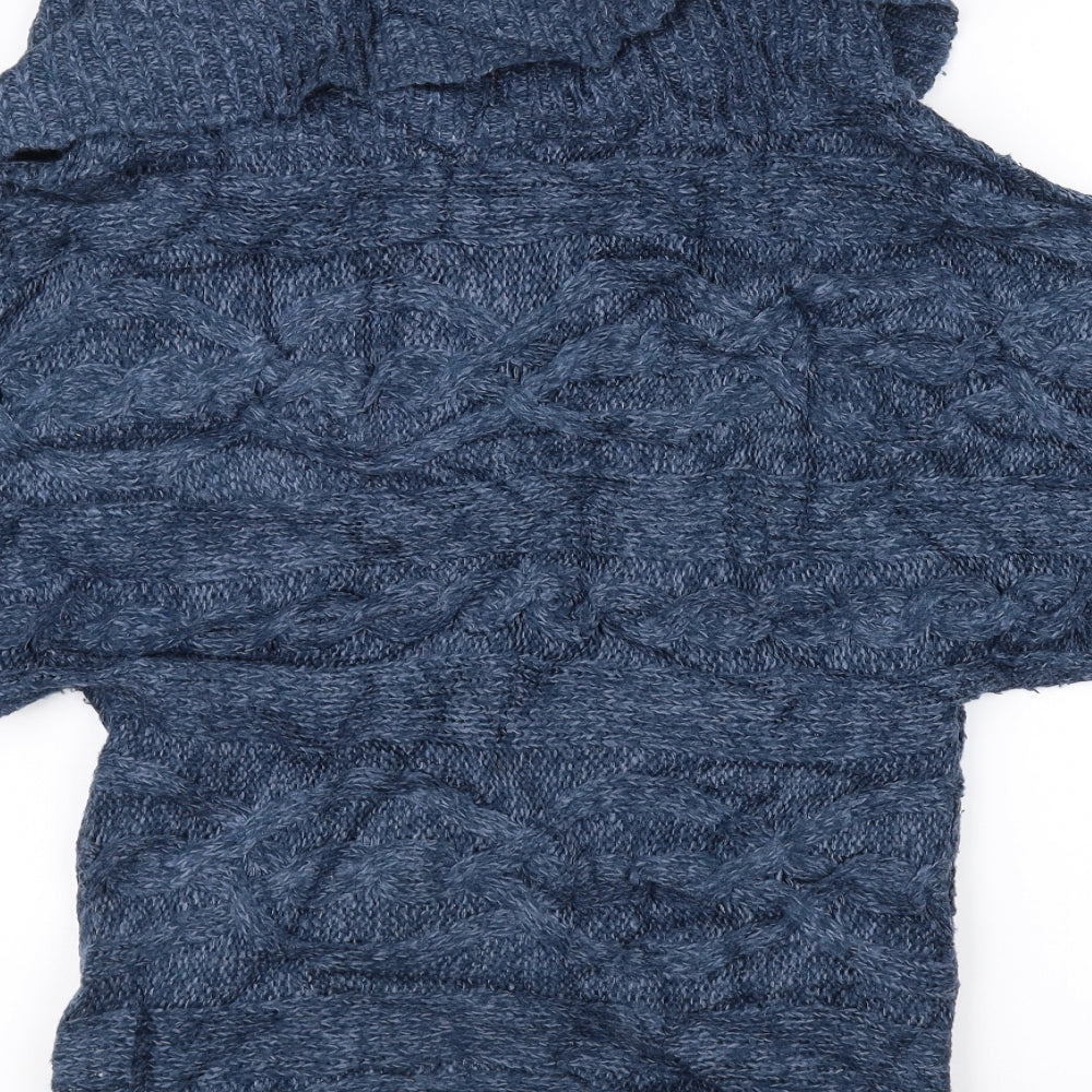 New Look Womens Blue Knit Jacket Coatigan Size 12