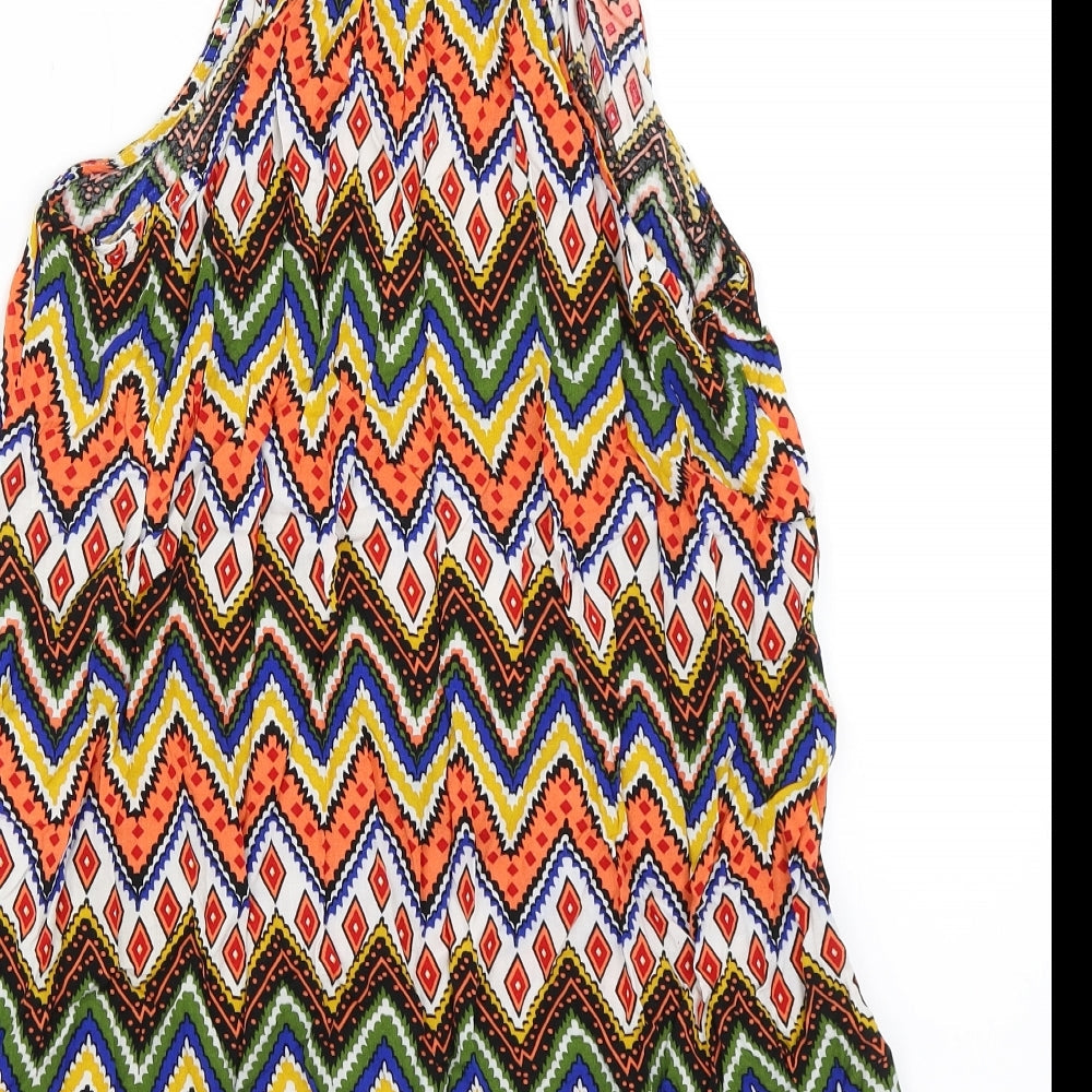 Hearts & Bows Womens Multicoloured Geometric Basic Blouse Size 8