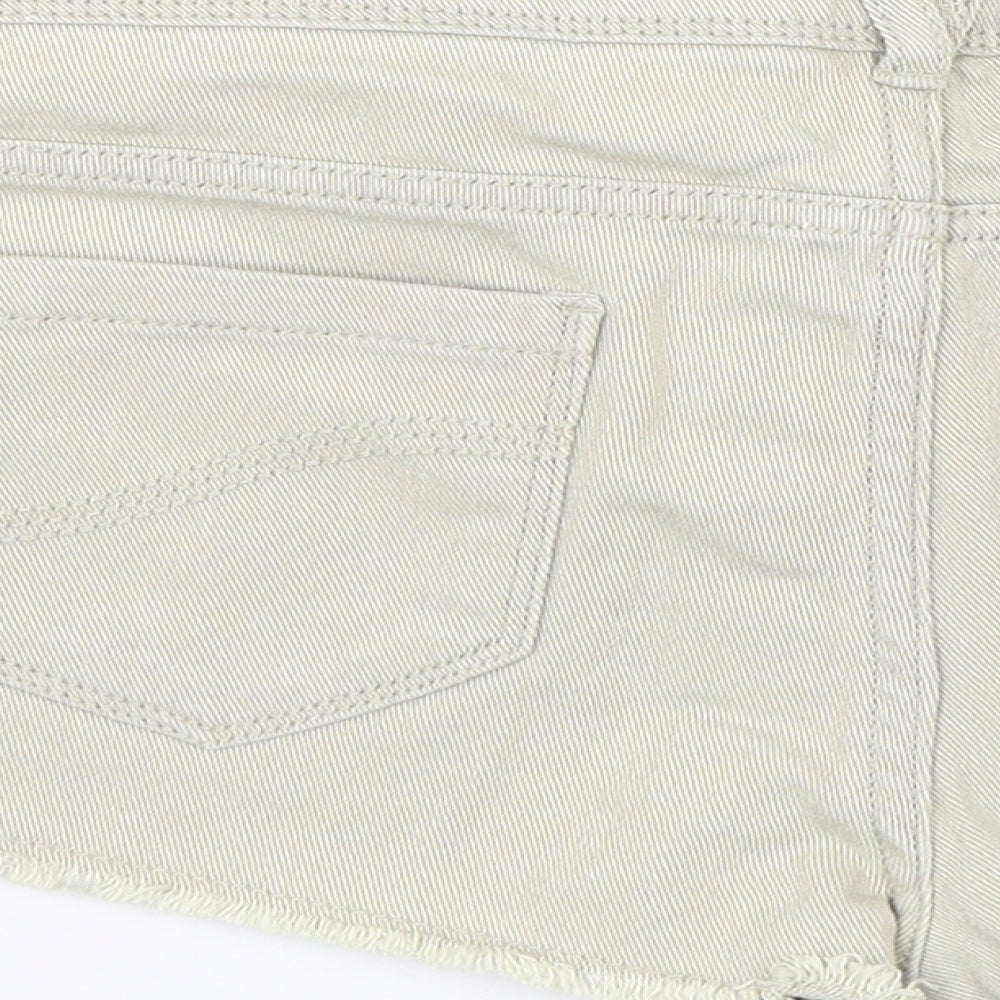 Denim & Co. Womens Beige Denim Cut-Off Shorts Size 8