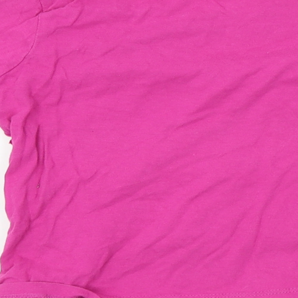 Fun Spirit Girls Purple Basic T-Shirt Size 4 Years - frill detail