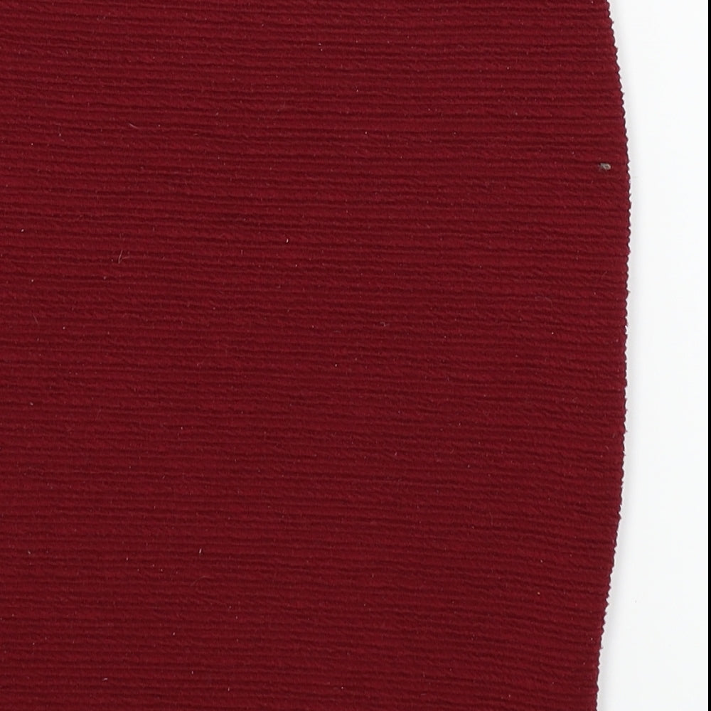 New Look Womens Red Knit Straight & Pencil Skirt Size S