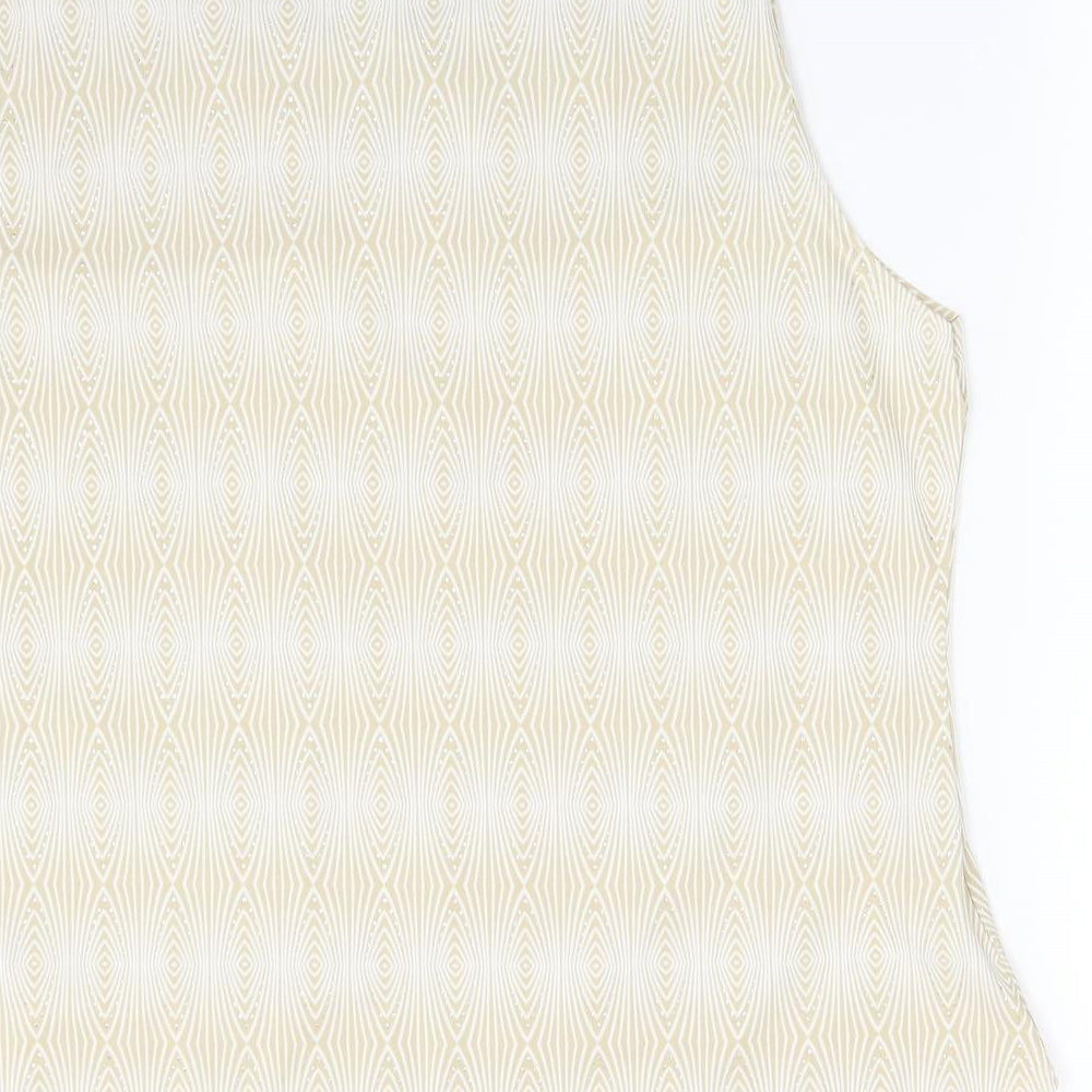 DION Womens Gold Geometric Basic Tank Size XL