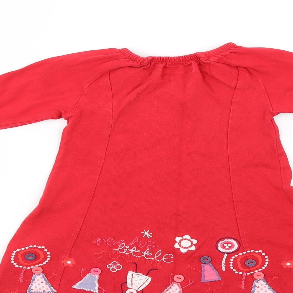 Little Rocha Girls Red Floral A-Line Size 12-18 Months