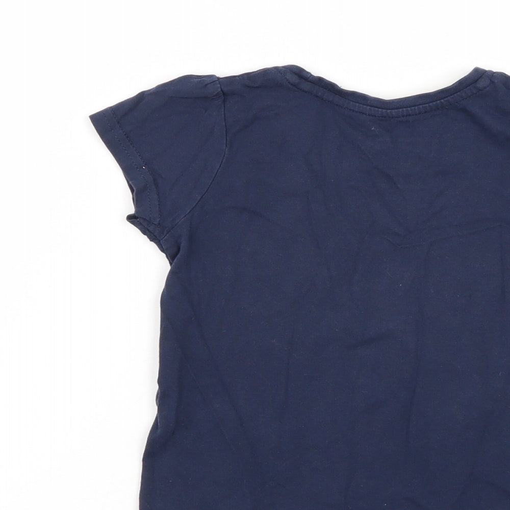 Young Dimention Girls Blue Basic T-Shirt Size 3-4 Years