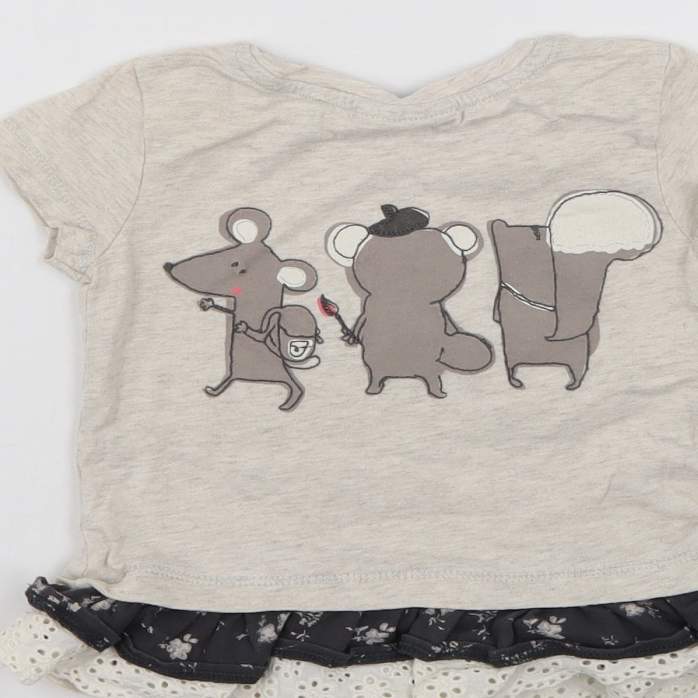 NEXT Girls Grey Tunic Jumper Size 9-12 Months
