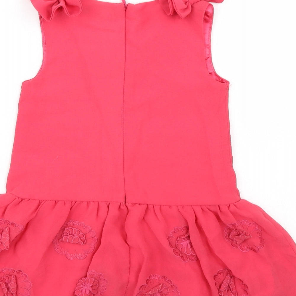 Little rocha Girls Red Floral A-Line Size 12-18 Months