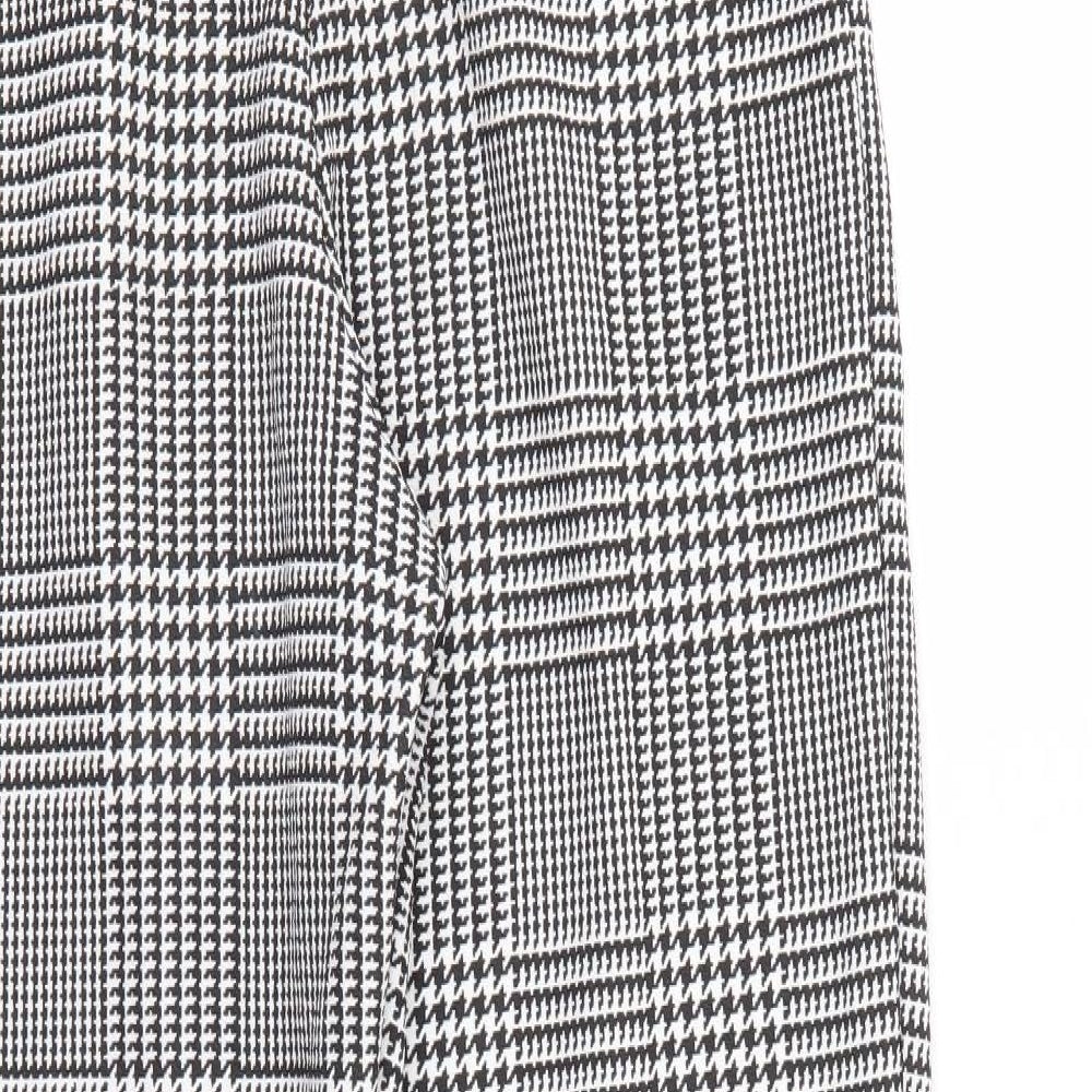 I SAW IT FIRST Womens Black Herringbone Trousers Size 10 L27 in
