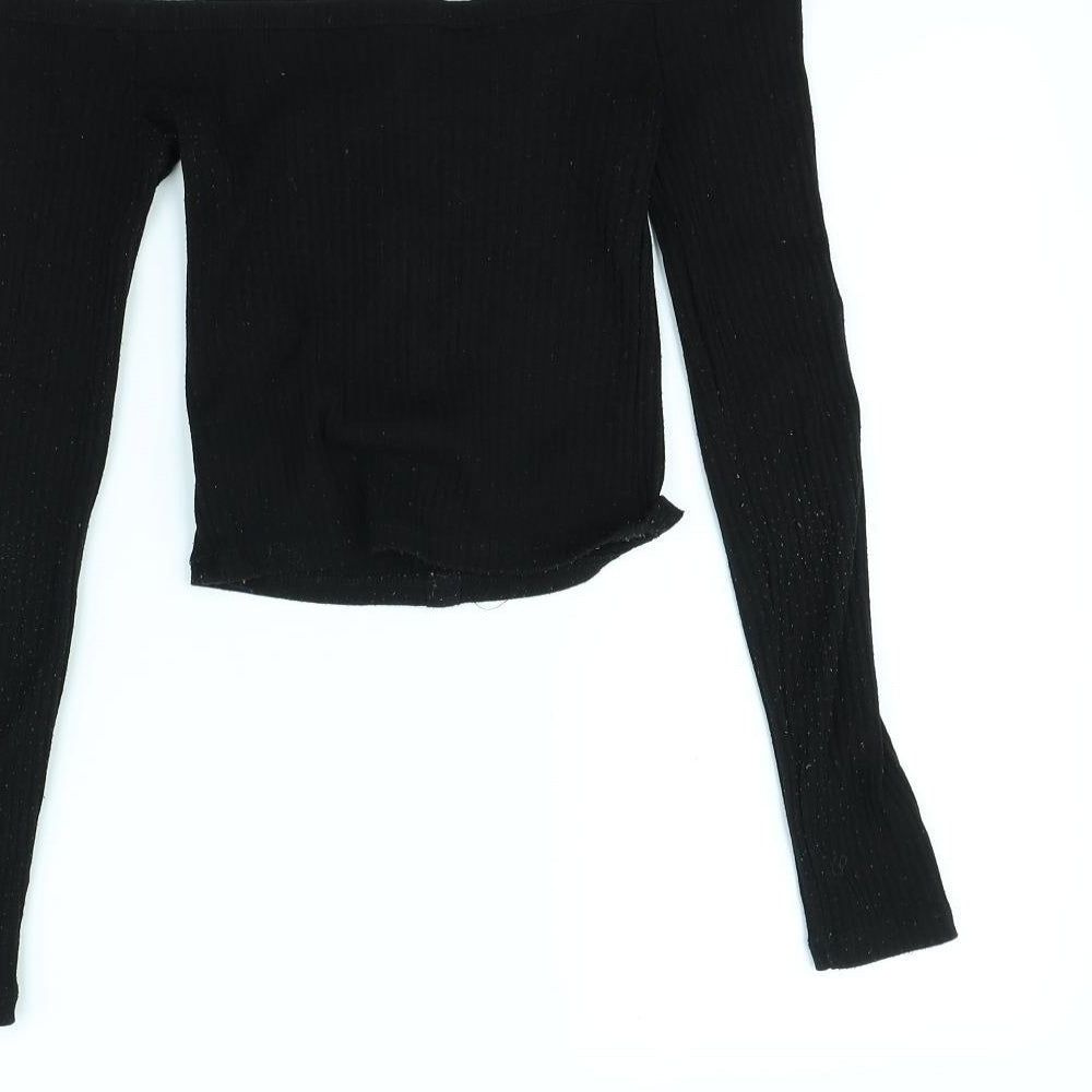 FOREVER 21 Womens Black Basic Blouse Size S