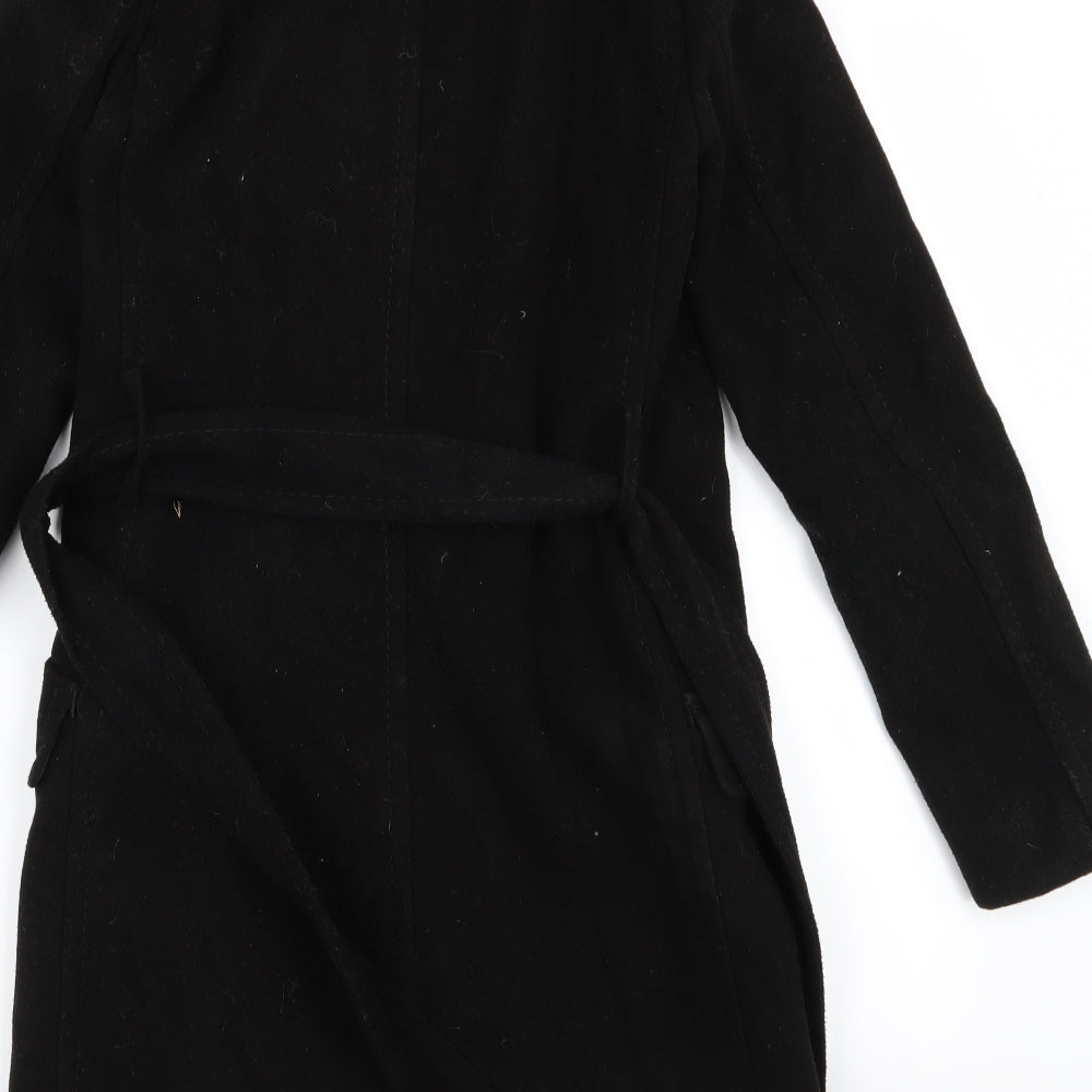 H&M Womens Black Overcoat Jacket Size 2