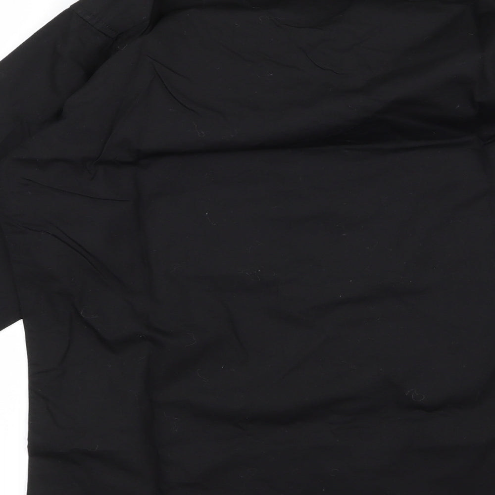 lyon becker Mens Black Rayon Button-Up Size M