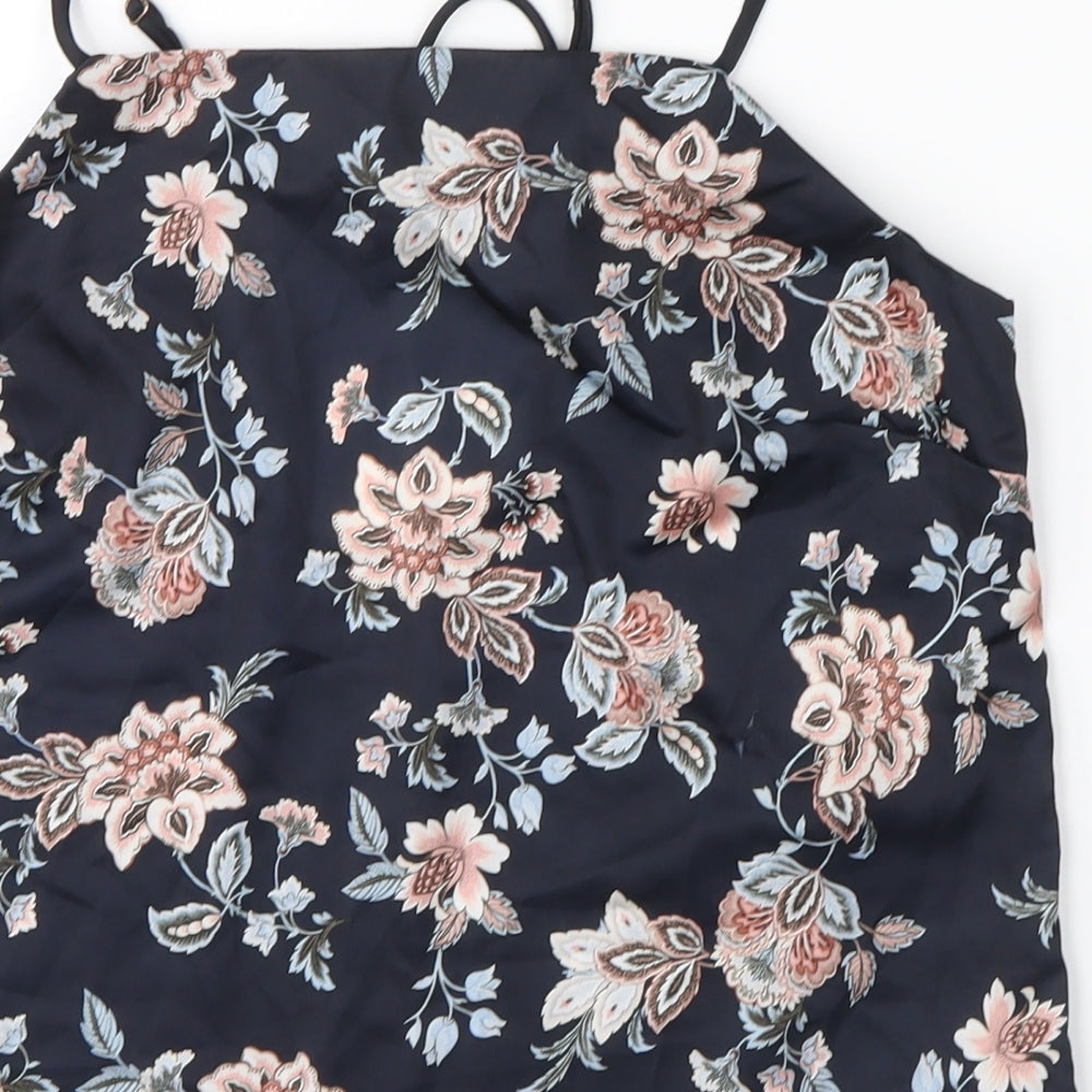 NEXT Womens Blue Floral Basic Blouse Size 10
