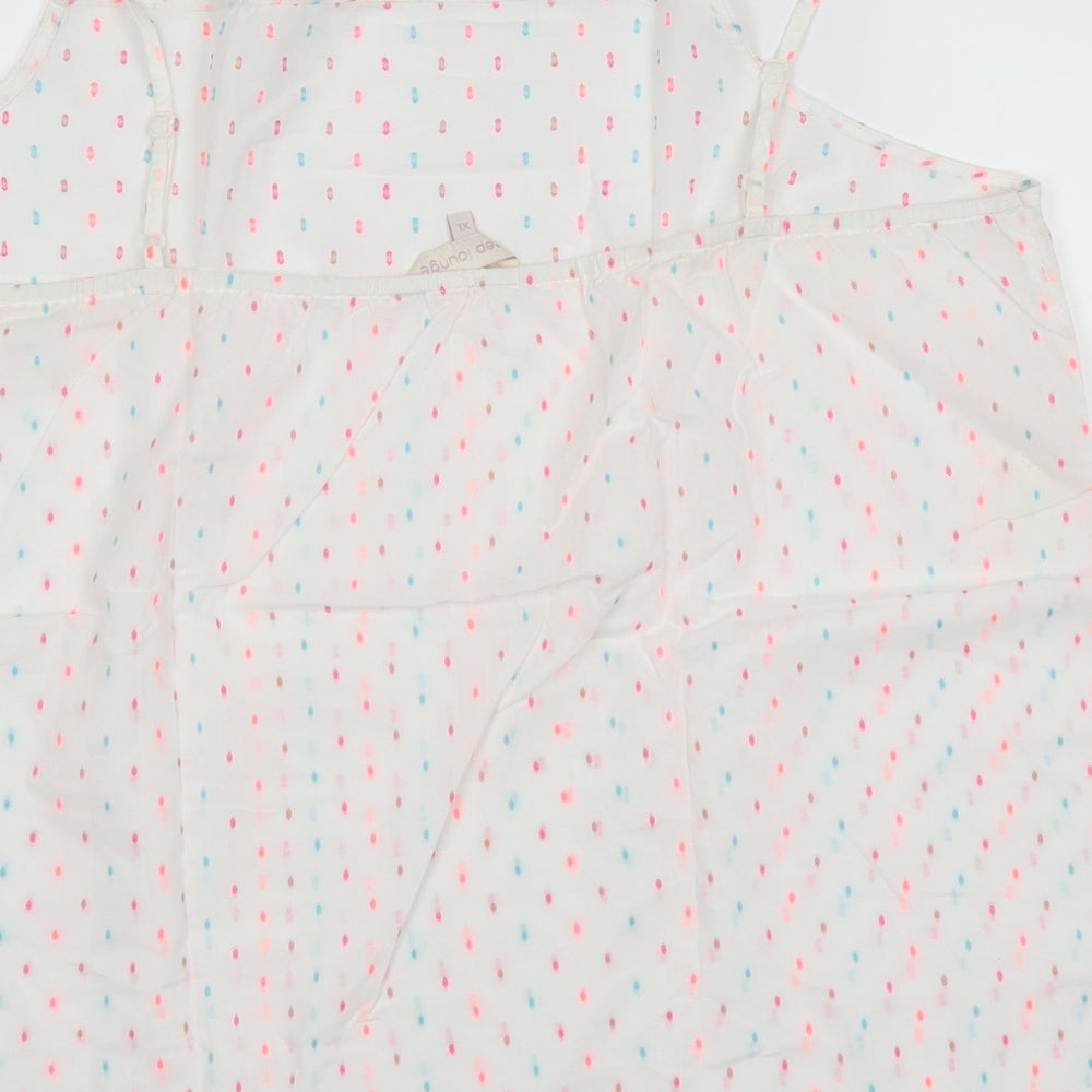 BHS Womens White Polka Dot Top Pyjama Top Size XL