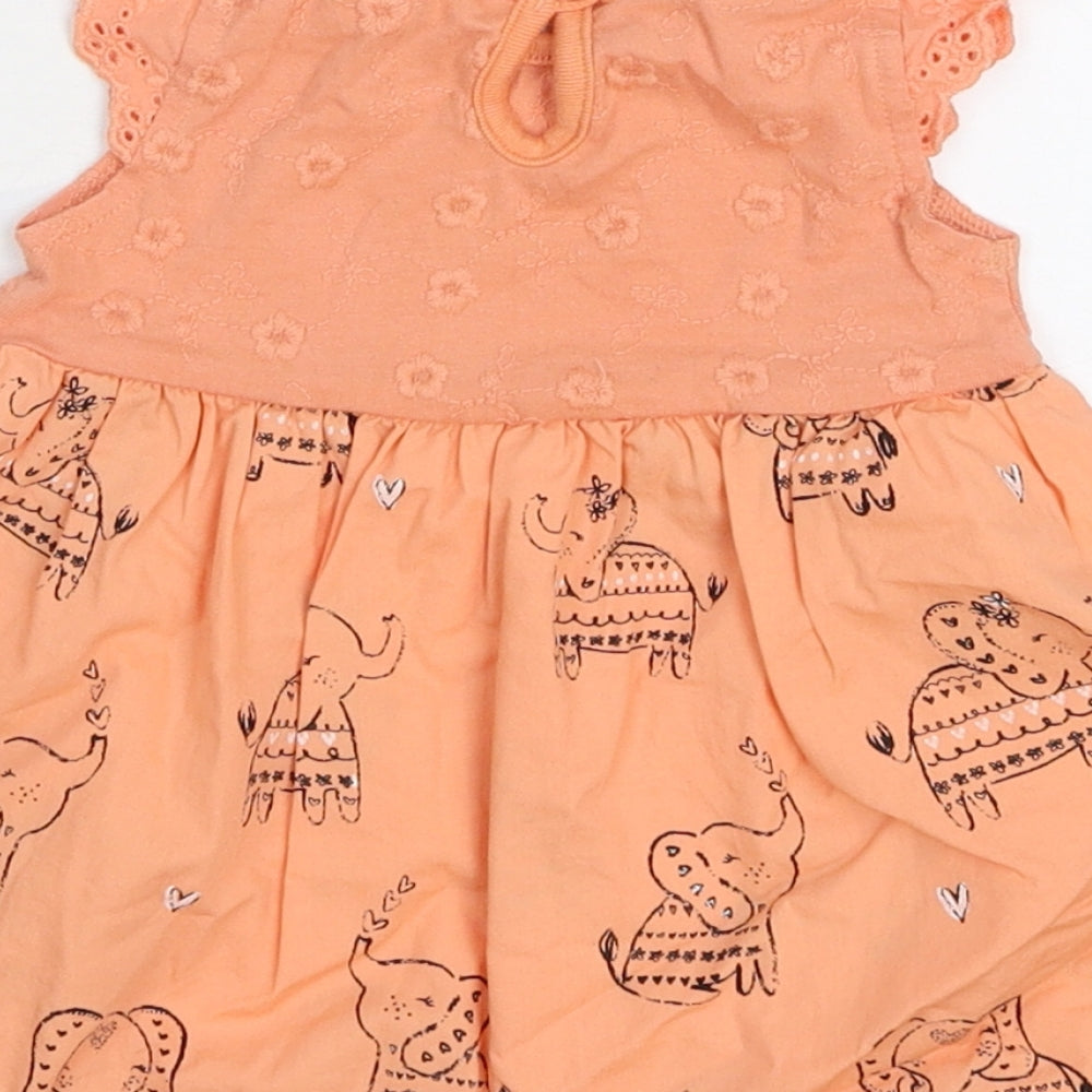 George Girls Orange Fit & Flare Size 3-6 Months