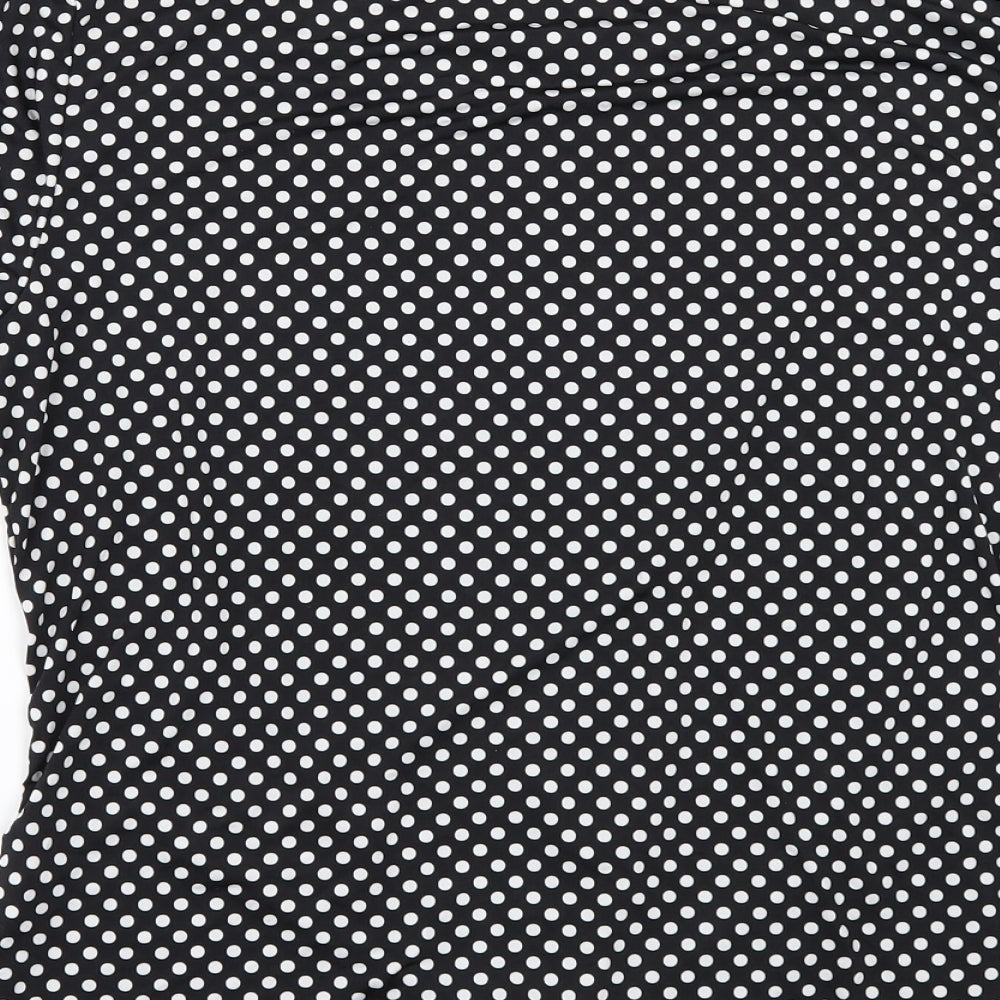 Mia Moda Womens Black Polka Dot Basic T-Shirt Size 14