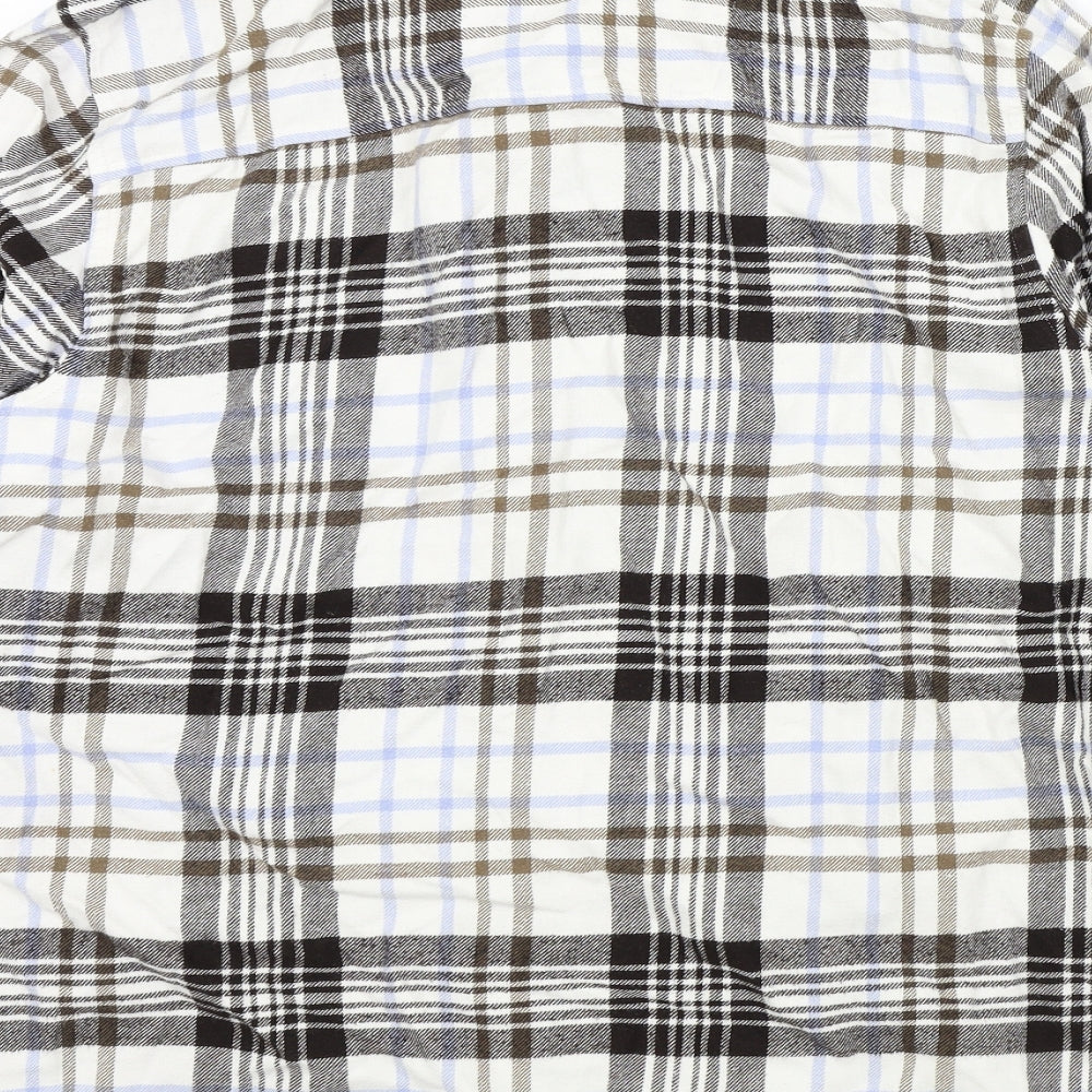 LERROS Mens Brown Check Button-Up Size M