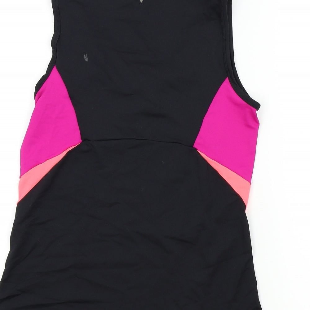 Marks & Spencer Womens Black Colourblock Basic Polo Size 12