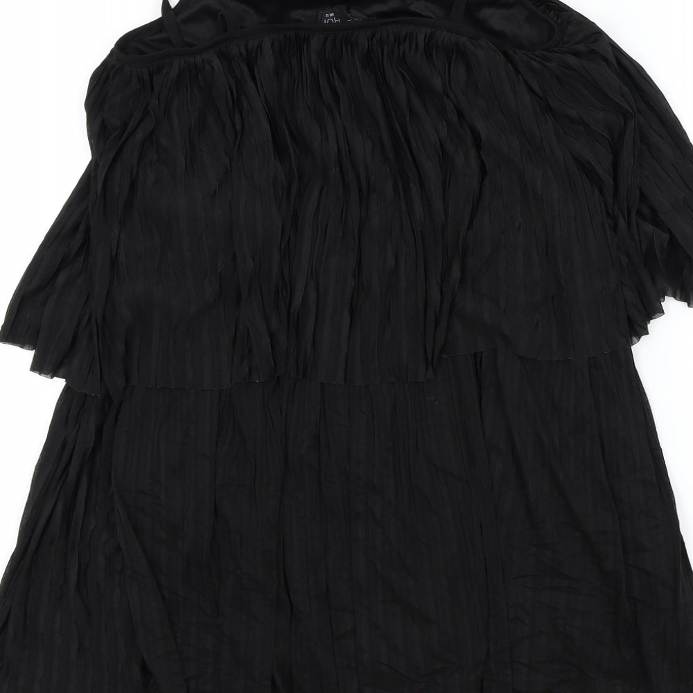 Topshop Womens Black Colourblock Basic Blouse Size 12