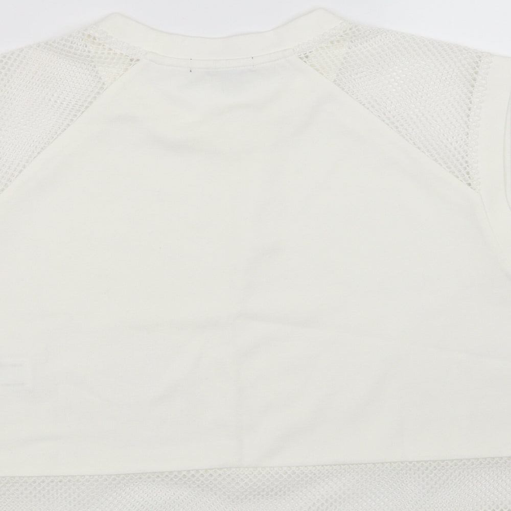 FOREVER 21 Womens White Cropped T-Shirt Size M