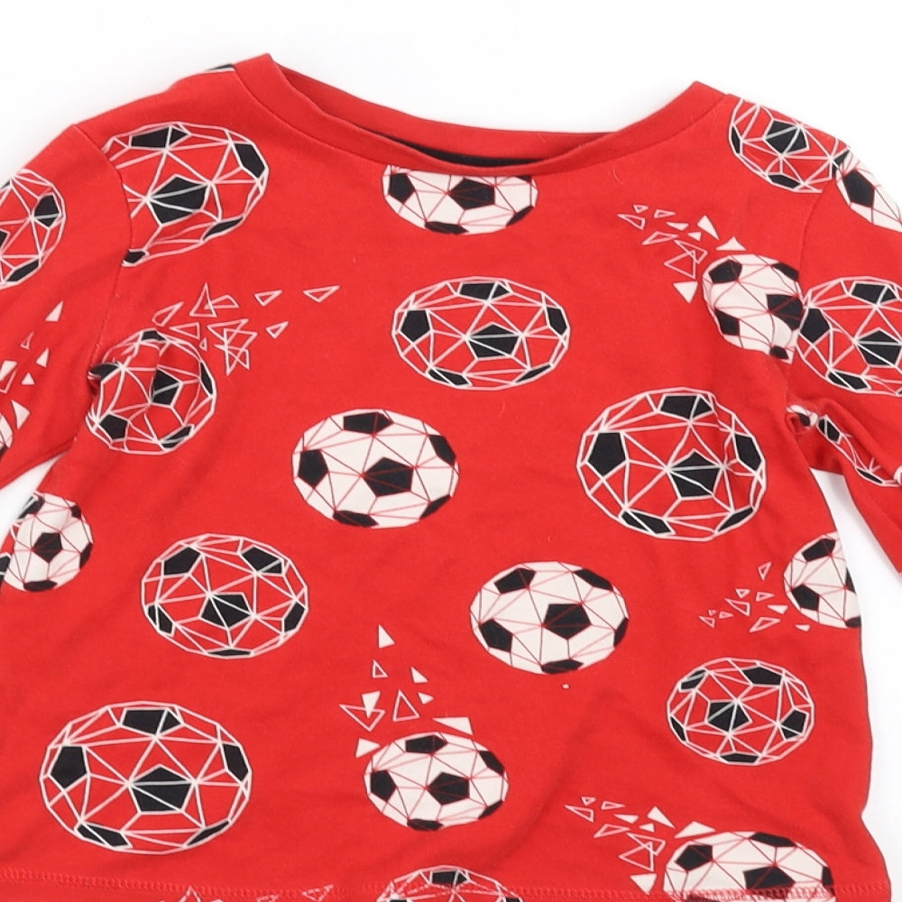 George Boys Red Solid Pyjama Top Size 5-6 Years - Football