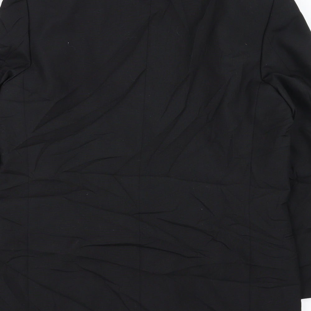 David Moss Mens Black Jacket Suit Jacket Size 38