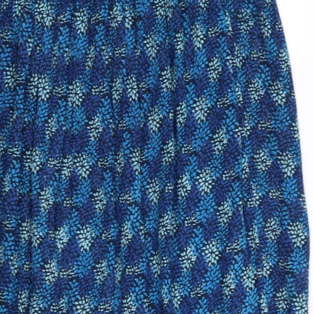 Akal Collection Womens Blue Floral Flare Skirt Size M - Stretch waistband