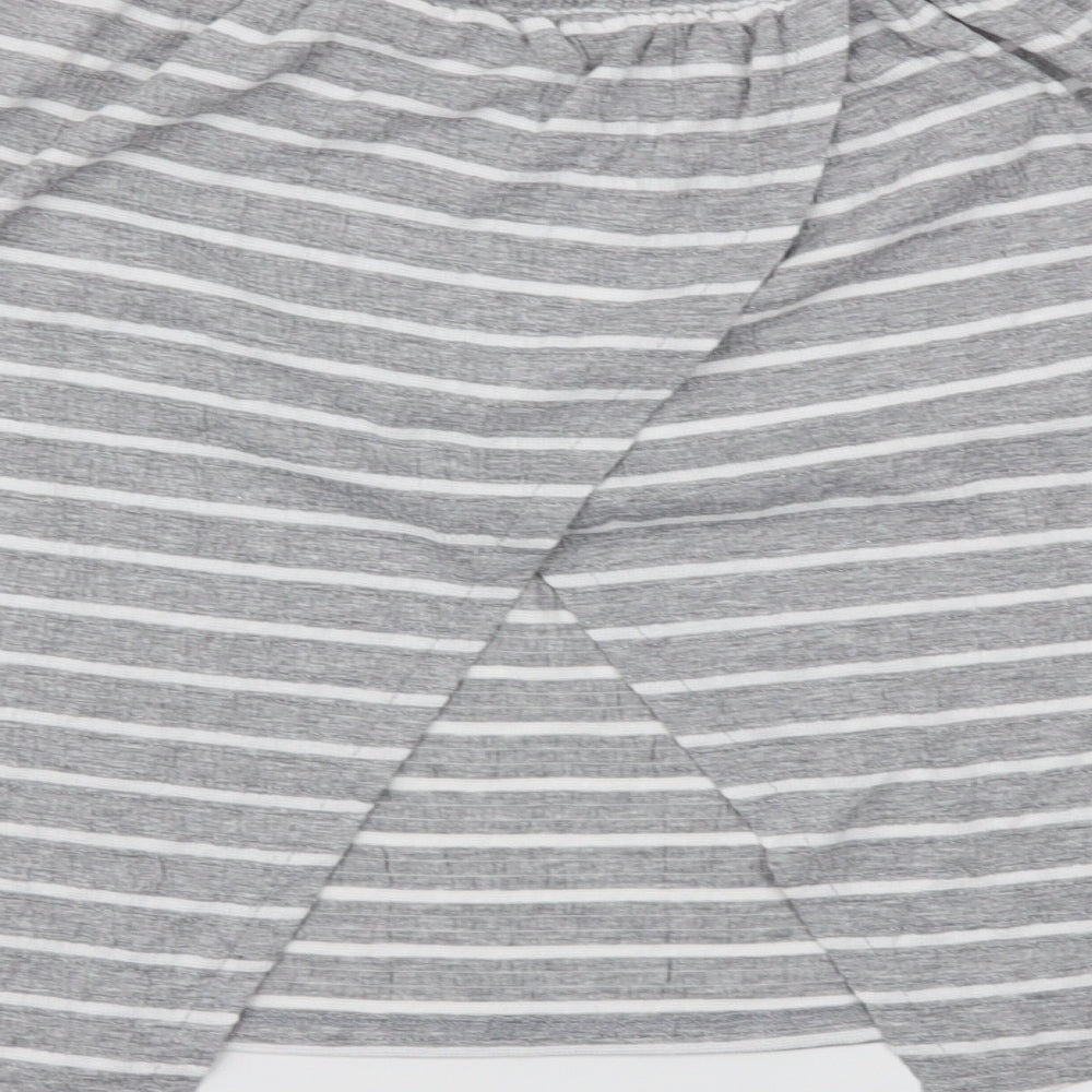 NEXT Womens Green Striped Basic T-Shirt Size 10