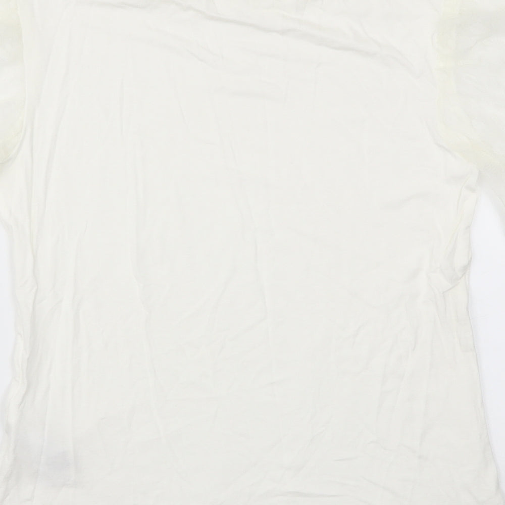New Look Womens White Basic T-Shirt Size 14