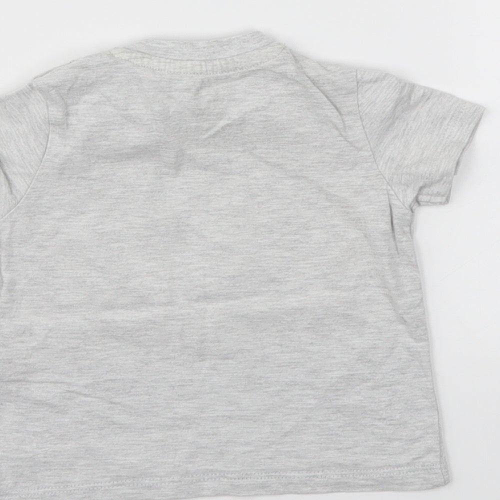 F&F Boys Grey Animal Print Basic T-Shirt Size 0-3 Months