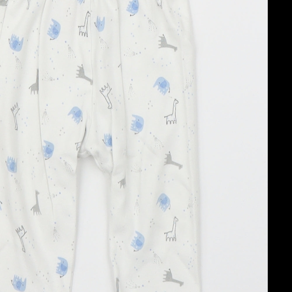 Mothercare Baby White Sweatpants Leggings Size 6-9 Months