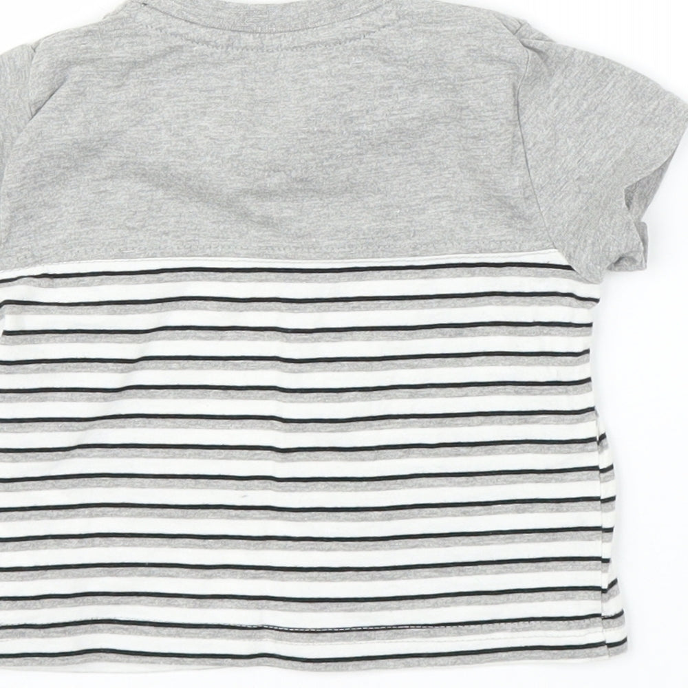 Firetrap Boys Grey Striped Basic T-Shirt Size 0-3 Months